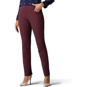 Lee Women's Sculpting Slim Fit Skinny Pull-On Pants Maroon Burgundy Size 14M New